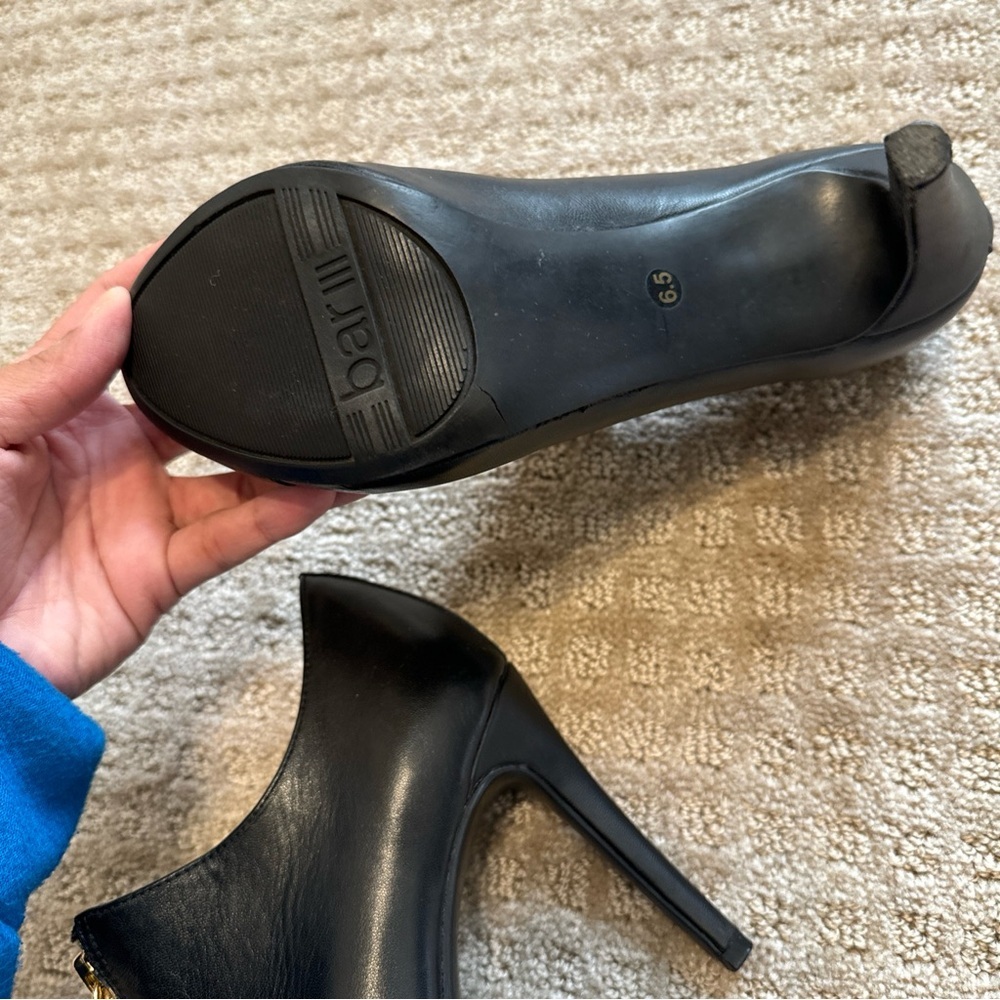 Bar III Womens Stiletto Heels Pumps Black Booties Size 6.5 Carine Zip Leather - Picture 12 of 14